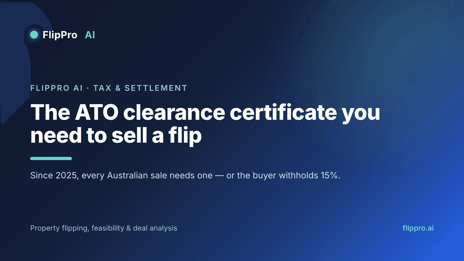 A property seller applying online for an ATO clearance certificate before settlement, representing the foreign resident capital gains withholding step an Australian flipper completes when selling a house