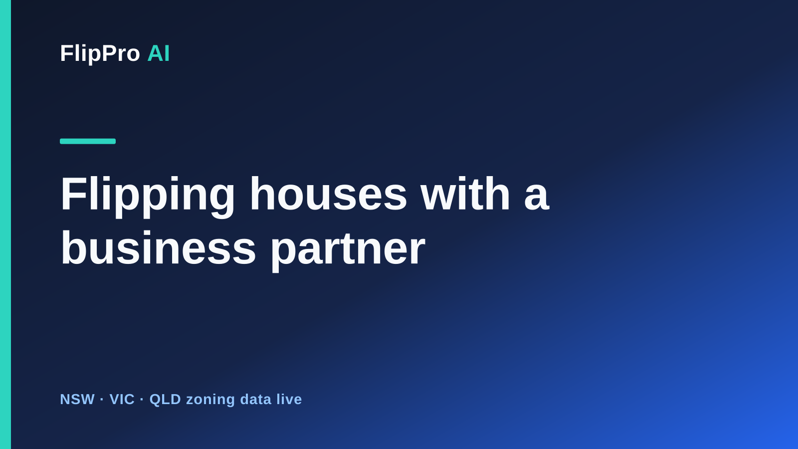 Two business partners reviewing a property deal and figures on a laptop at a table, representing flipping houses together in Australia