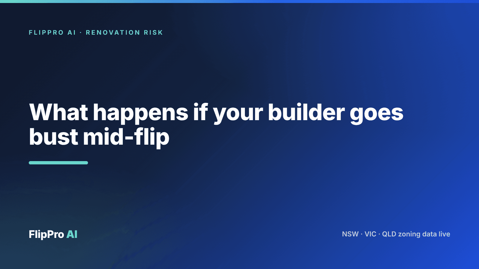 A half-finished renovation on an Australian house flip with tools left on site after the builder stopped work, representing the risk a flipper faces when a building contractor becomes insolvent mid-project